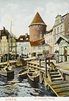 Activity on the waterfront at Gdansk, Poland