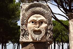 Images Dated 14th August 2005: Actor Mask. Ostia Antica. Italy