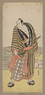 Coupon Collection: The actor Nakamura Nakazo holding a rice coupon