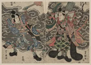 The actors Bando Mitsugoro and Bando Minosuke