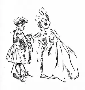 Two actors dressed in the role of 18th century nobility