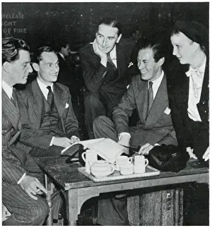 Coward Prints: Actors revising script before show opening, September 1939