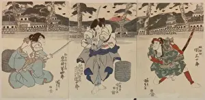 The actors Seki Sanjuro, Ichikawa Danjuro, and Iwai Hanshiro