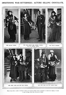 Ellaline Gallery: Actors selling chocolate for charity, WW1