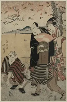 Actors viewing cherry blossoms