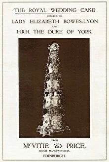 Bowes Gallery: Advertisement for the 10ft high royal wedding of the Duke of York to Lady Elizabeth