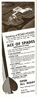 Adverts Gallery: Advert for Ace of Spades road house 1933