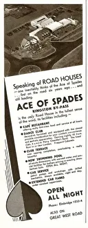 Nightlife Prints: Advert for Ace of Spades road house 1933
