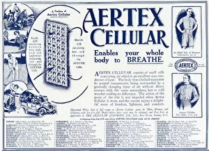 Aertex Gallery: Advert for Aertex Cellular mens undergarments 1912
