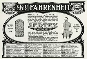Aertex Gallery: Advert for Aertex mens underwear 1907