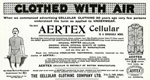 Aertex Gallery: Advert for Aertex mens underwear 1909