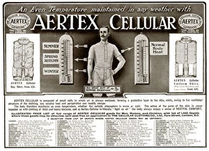 Temperature Collection: Advert for Aertex mens underwear 1911