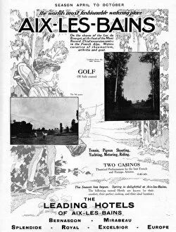 Images Dated 29th May 2015: Advert for Aix Les Bains, France (1927)