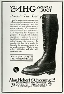 Advert for Alan Hebert & Greening trench boots 1916