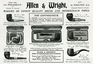 Finest Prints: Advert, Allen & Wright, Briar and Meerschaum pipes