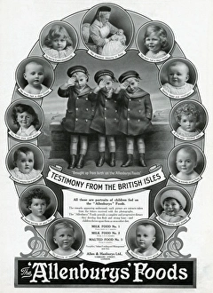 Images Dated 18th September 2017: Advert for Allenburys foods 1913