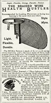 Myra Prints: Advert for American Braided Wire bustles 1887