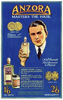 Masters Prints: Advert, Anzora Hairdressing Cream, Oil and Soap