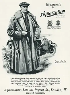 Belt Prints: Advert for Aquascutum mens coats 1929