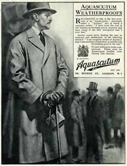 Shower Prints: Advert for Aquascutum weatherproof coats 1923