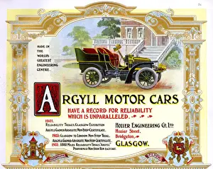 Advert, Argyll Motor Cars, Glasgow, Scotland