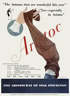 Sheer Prints: Advert for Aristoc stockings 1934