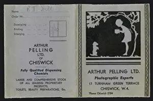 Terrace Prints: Advert, Arthur Pelling of Chiswick, photography