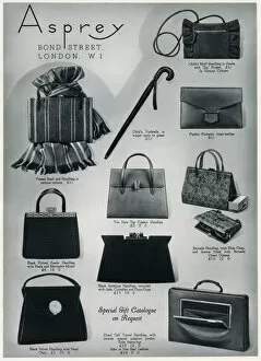 Accessory Gallery: Advert for Asprey clutch bags 1937
