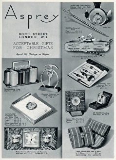 Aneroid Collection: Advert for Asprey gift for christmas 1936
