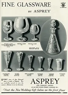 Decanter Prints: Advert for Asprey glassware 1934