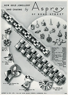 Images Dated 28th June 2016: Advert for Asprey gold charms 1938