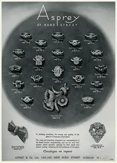 Emerald Prints: Advert for Asprey rings 1938