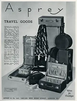 Suitcases Prints: Advert for Asprey travel goods 1936