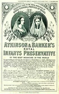 Infant Collection: Advert, Atkinson & Barkers Royal Infants Preservative