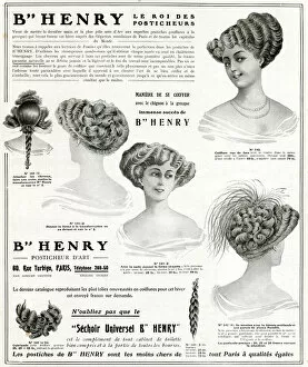 Advert for B Henry hairpieces 1908