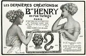 Advert for B Henry hairpieces 1910
