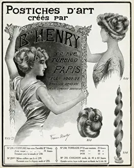 Advert for B Henry hairpieces 1910