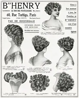 Advert for B Henry hairpieces 1910