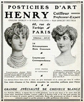 Advert for B Henry hairstyles 1906 Advert for B Henry hairstyles 1906