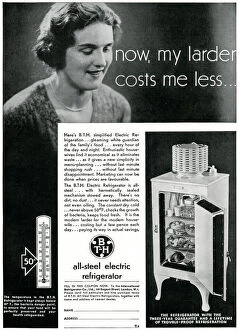 Temperature Collection: Advert for B. T. H. electric refrigerator 1931
