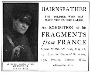 Advert for Bairnsfather Fragments from France exhibition, 19