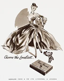 Advertisement for Bear Brand women's stockings. Date: 1954