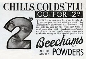 Ailment Gallery: Advertisement for Beechams Powders - Act like magic