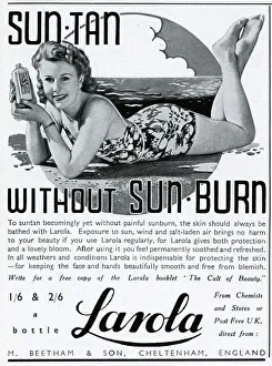 Protection Collection: Advert for Beetham Larola suntan lotion 1940