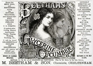 Advert for Beethams Glycerine Cucumber skin product 1889