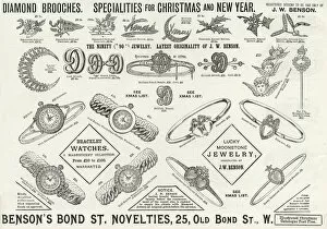 Gemstone Collection: Advert for Bensons Christmas jewellery 1889