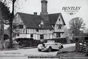 Silent Prints: Advert for Bentley, the Silent Sports Car, featuring a Bentley motor car in front of a