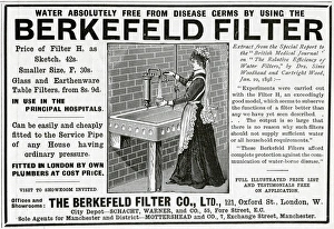 Advert for Berkefeld Filter, clean water 1901 Advert for Berkefeld Filter, clean water 1901