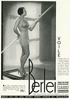 Supported Prints: Advert for Berlei womens underwear 1933