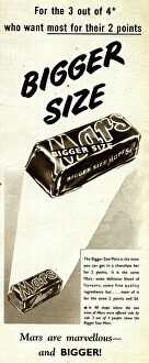 Postwar Collection: Advert, Bigger Size Mars Bar